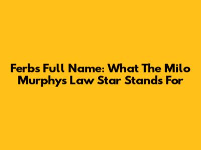 Ferb's Full Name: What The Milo Murphy's Law Star Stands For