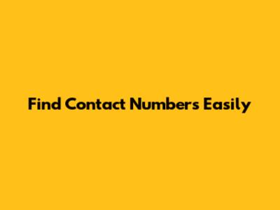 Find Contact Numbers Easily