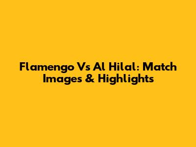 Flamengo Vs Al Hilal: Match Images & Highlights