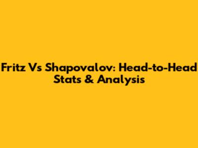 Fritz Vs Shapovalov: Head-to-Head Stats & Analysis