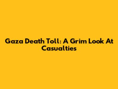 Gaza Death Toll: A Grim Look At Casualties