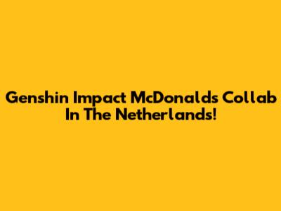 Genshin Impact McDonald's Collab In The Netherlands!