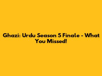 Ghazi: Urdu Season 5 Finale - What You Missed!