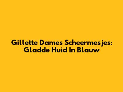 Gillette Dames Scheermesjes: Gladde Huid In Blauw