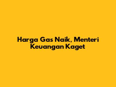 Harga Gas Naik, Menteri Keuangan Kaget
