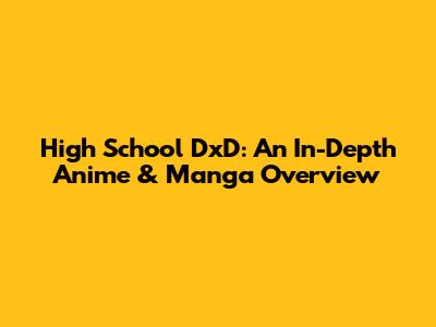 High School DxD: An In-Depth Anime & Manga Overview