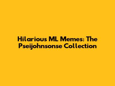 Hilarious ML Memes: The Pseijohnsonse Collection