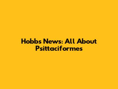Hobbs News: All About Psittaciformes