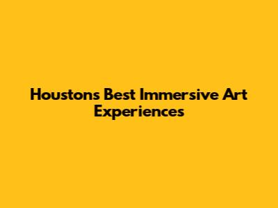 Houston's Best Immersive Art Experiences