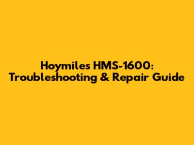 Hoymiles HMS-1600: Troubleshooting & Repair Guide
