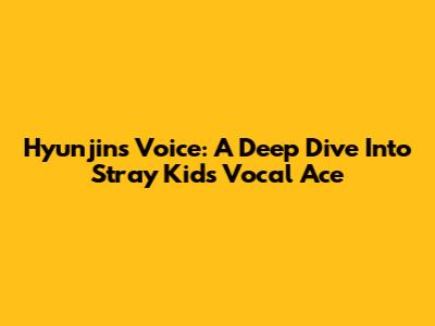 Hyunjin's Voice: A Deep Dive Into Stray Kids' Vocal Ace