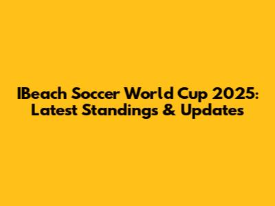 IBeach Soccer World Cup 2025: Latest Standings & Updates