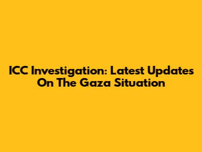 ICC Investigation: Latest Updates On The Gaza Situation