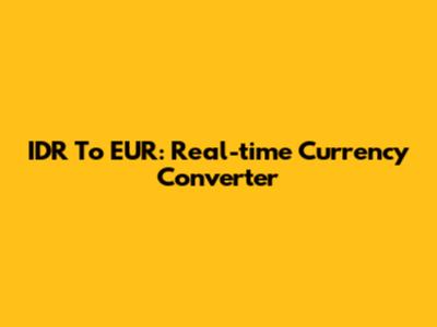 IDR To EUR: Real-time Currency Converter