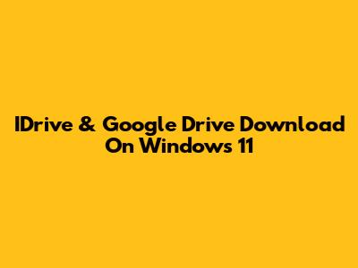 IDrive & Google Drive Download On Windows 11