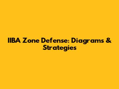 IIBA Zone Defense: Diagrams & Strategies