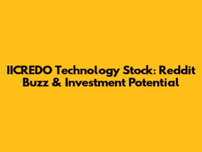IICREDO Technology Stock: Reddit Buzz & Investment Potential