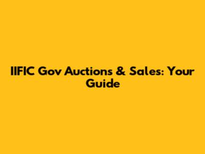 IIFIC Gov Auctions & Sales: Your Guide