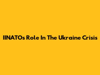 IINATO's Role In The Ukraine Crisis