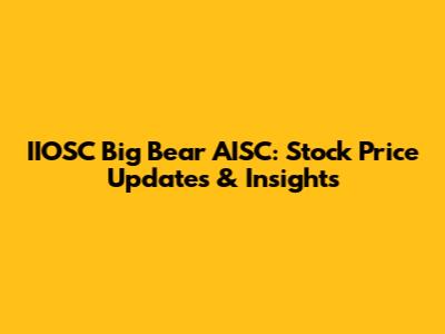IIOSC Big Bear AISC: Stock Price Updates & Insights