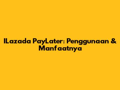 ILazada PayLater: Penggunaan & Manfaatnya