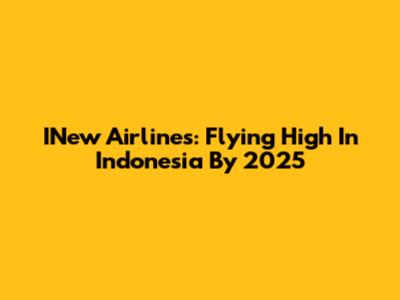 INew Airlines: Flying High In Indonesia By 2025