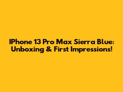 IPhone 13 Pro Max Sierra Blue: Unboxing & First Impressions!