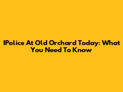 IPolice At Old Orchard Today: What You Need To Know