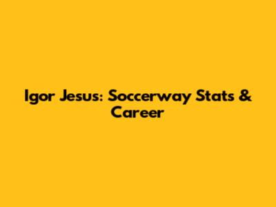 Igor Jesus: Soccerway Stats & Career