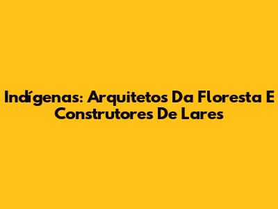 Indígenas: Arquitetos Da Floresta E Construtores De Lares