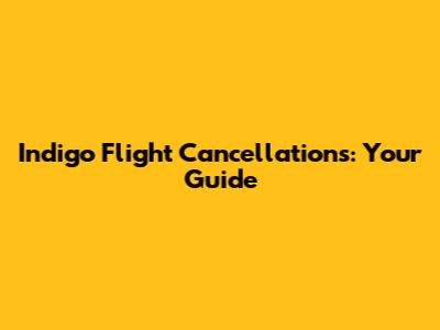 Indigo Flight Cancellations: Your Guide