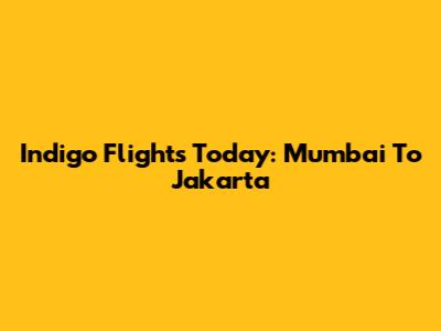 Indigo Flights Today: Mumbai To Jakarta
