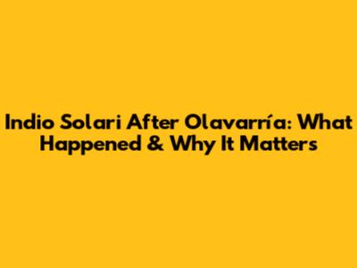 Indio Solari After Olavarría: What Happened & Why It Matters