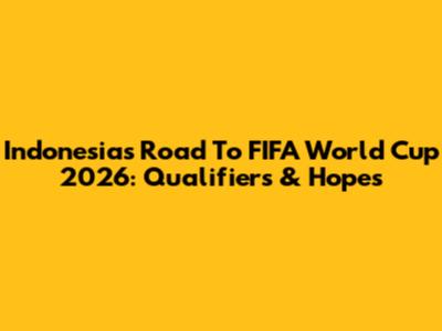 Indonesia's Road To FIFA World Cup 2026: Qualifiers & Hopes