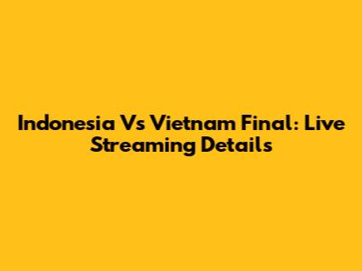 Indonesia Vs Vietnam Final: Live Streaming Details