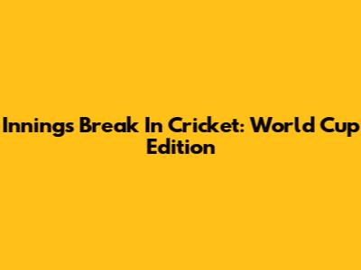 Innings Break In Cricket: World Cup Edition