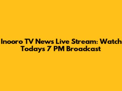Inooro TV News Live Stream: Watch Today's 7 PM Broadcast