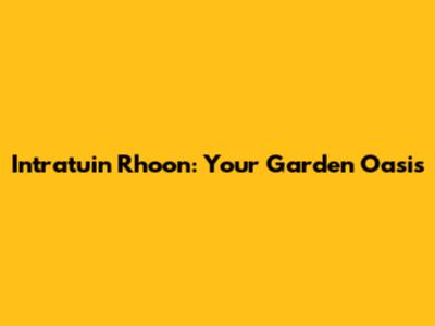 Intratuin Rhoon: Your Garden Oasis