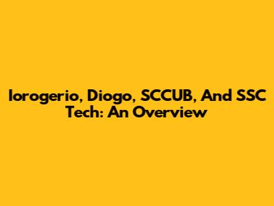 Iorogerio, Diogo, SCCUB, And SSC Tech: An Overview