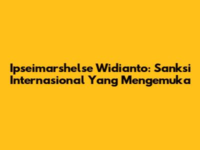 Ipseimarshelse Widianto: Sanksi Internasional Yang Mengemuka