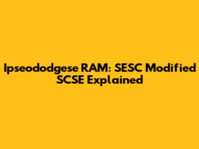 Ipseododgese RAM: SESC Modified SCSE Explained
