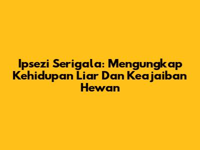 Ipsezi Serigala: Mengungkap Kehidupan Liar Dan Keajaiban Hewan