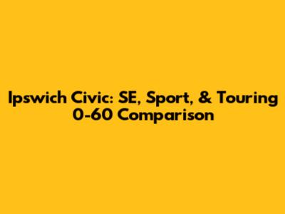 Ipswich Civic: SE, Sport, & Touring 0-60 Comparison