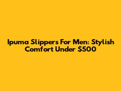 Ipuma Slippers For Men: Stylish Comfort Under $500