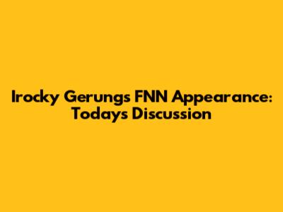 Irocky Gerung's FNN Appearance: Today's Discussion