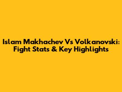 Islam Makhachev Vs Volkanovski: Fight Stats & Key Highlights