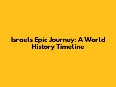 Israel's Epic Journey: A World History Timeline