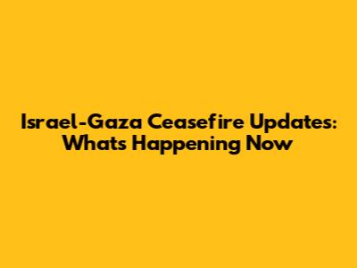 Israel-Gaza Ceasefire Updates: What's Happening Now