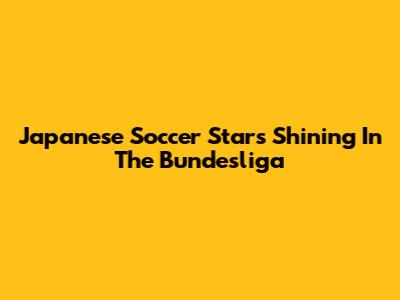 Japanese Soccer Stars Shining In The Bundesliga