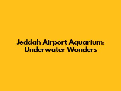 Jeddah Airport Aquarium: Underwater Wonders